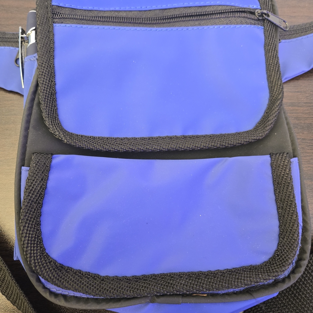 Blue and Black Men's Crossbody Bag - Picture 2 of 12